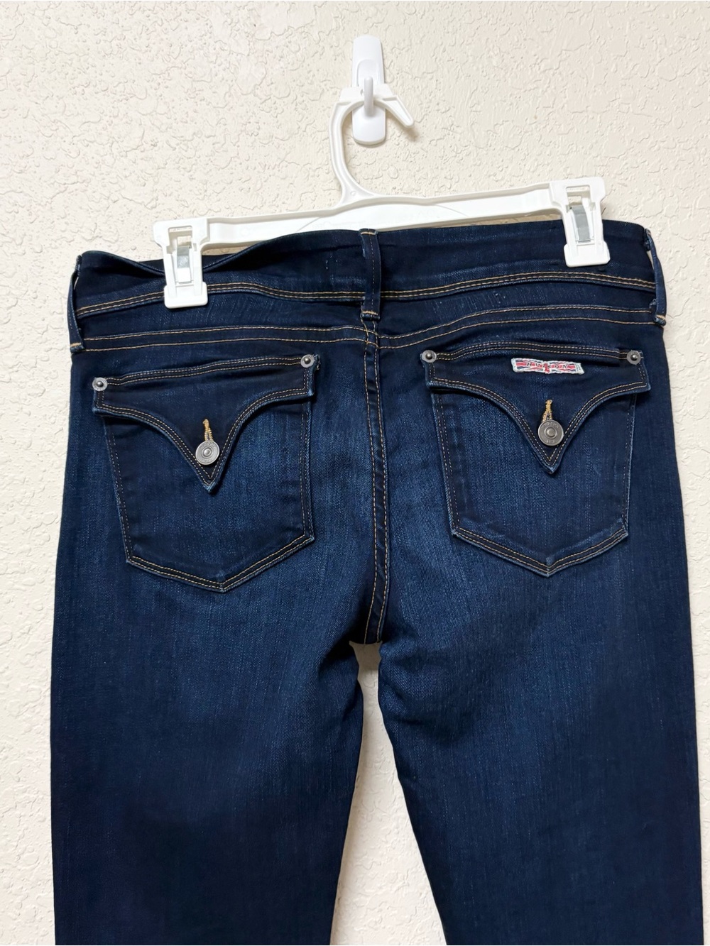 Hudson Beth Baby Boot Cut Jeans Womens Blue Mid Rise Flap Pocket Stretch Sz 29 - Picture 4 of 9